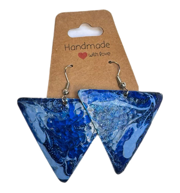 Marble Triangle Earrings
