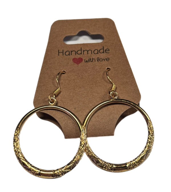 Ornamental Floral Circle Earrings