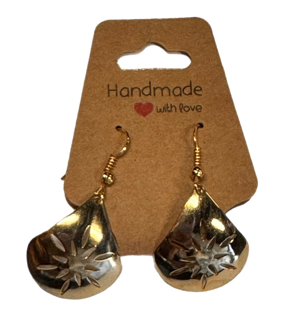 Gold Starburst Dangle Earring