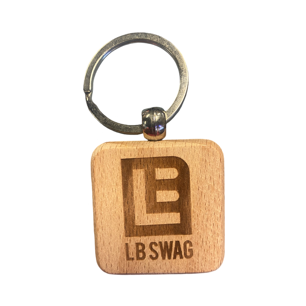 Square Wooden Key Chain