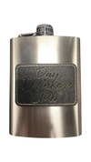 Metal Leather Patch Flask