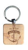 Square Wooden Key Chain