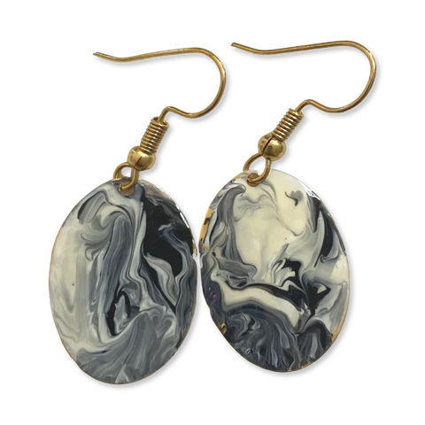 Marble Mini Oval Earrings
